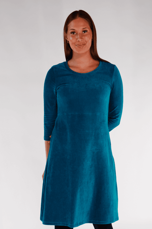 Elli klänning babycord petrol