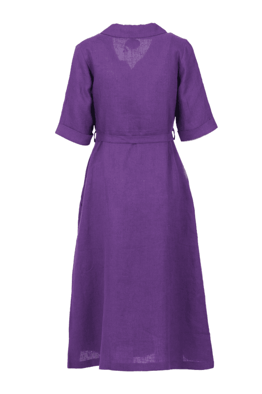 Pernilla lila klänning i linne