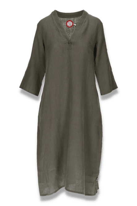 Huvudbild Cecilie kakifärgad härlig linneklänning 