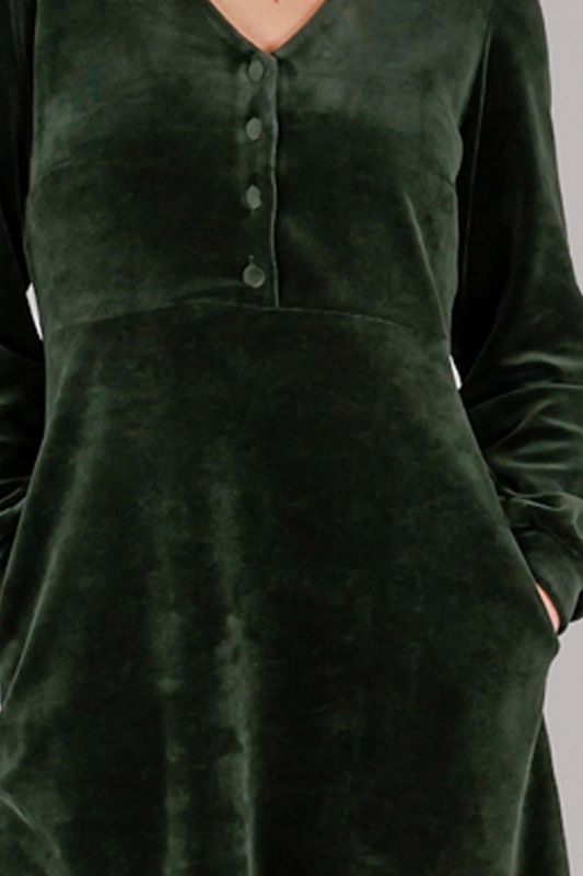 Janka kombogrön velourklänning