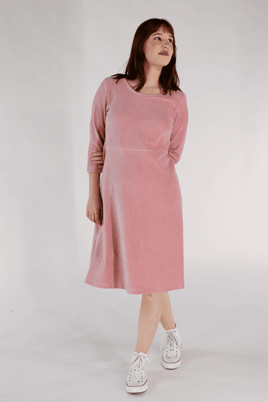 Elli klänning babycord old rose