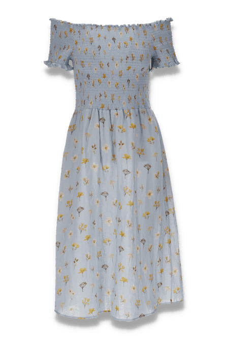 Huvudbild Monita pastellblå klänning med blommor
