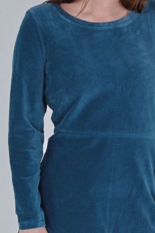 Anja dusty blue basklänning i sammet