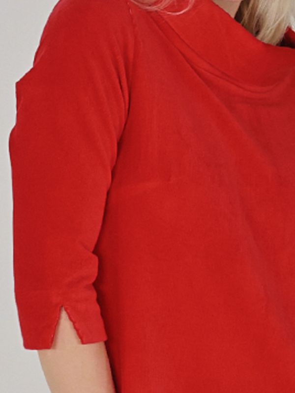 Sanna röd klänning i velur