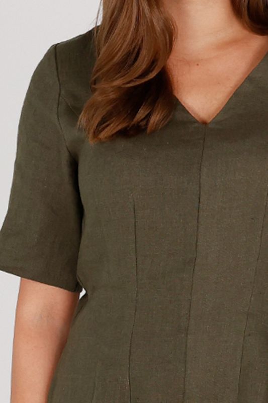 Heidi khaki linne klänning