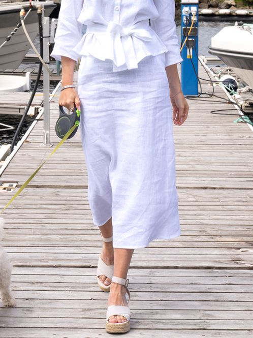 Huvudbild Agata kjol i hvit linne