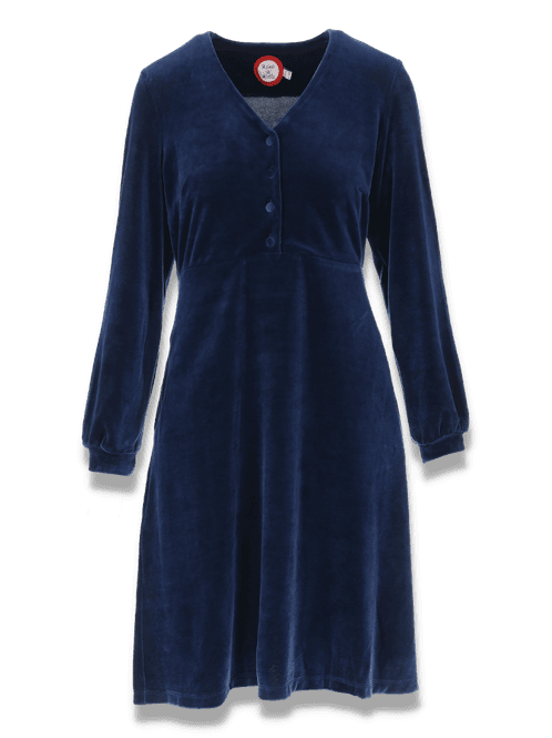 Huvudbild Janka marinsblå velurkjole