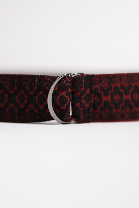 Belt black & burgundy 4,5 cm