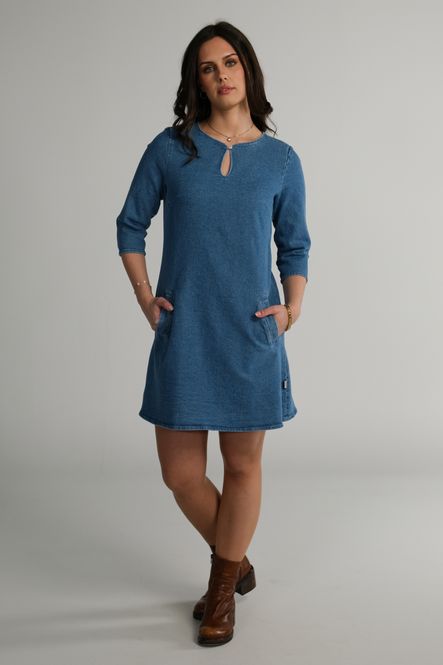 Huvudbild Vilma jeansblå denim klänning