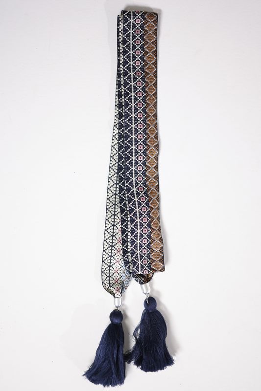 Belt ribbon blue multicolor 4,5 cm