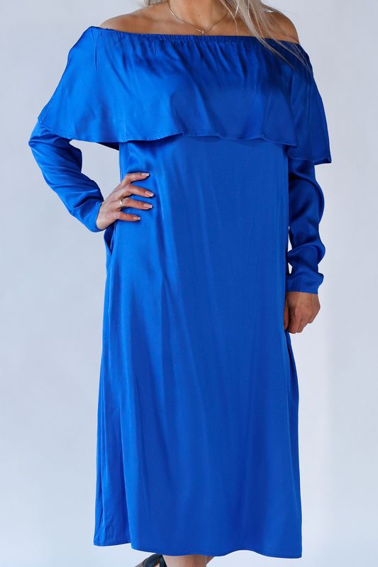 Palma kungsblå elegant klänning i rayon