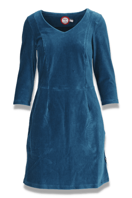 Huvudbild Annelise petrolblå sammet klänning