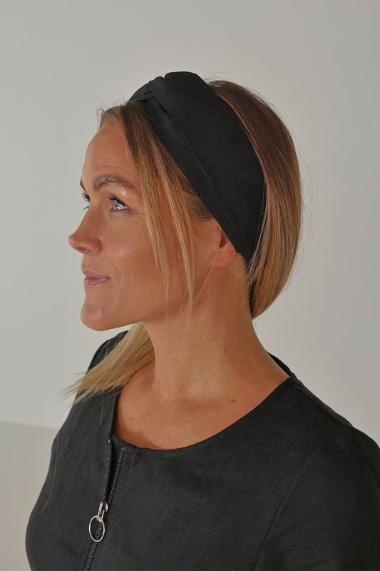 Berte hårbånd lin svart