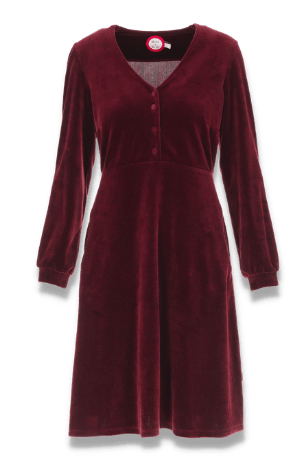 Huvudbild Janka bordeaux velourklänning