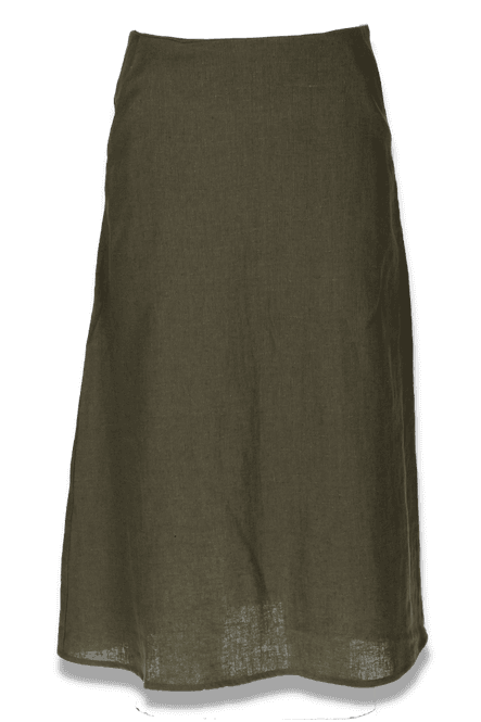 Huvudbild Agata kjol i khaki grön linne