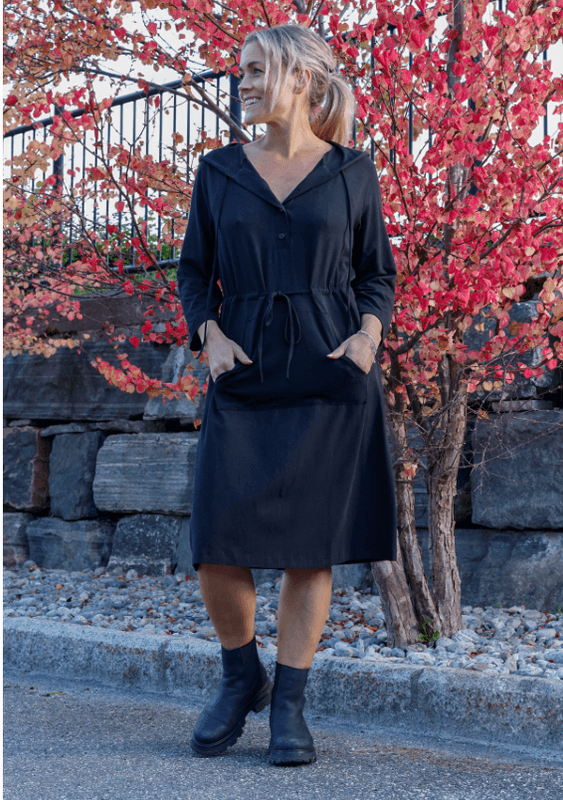 Elsa svart bambu klänning 