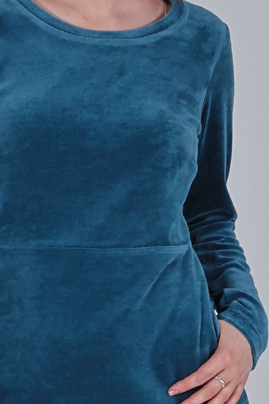 Barbro basklänning i dusty blue velour