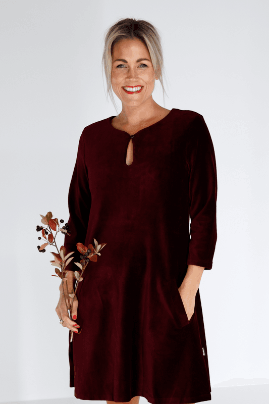 Margrete bourdeaux babycord tunik