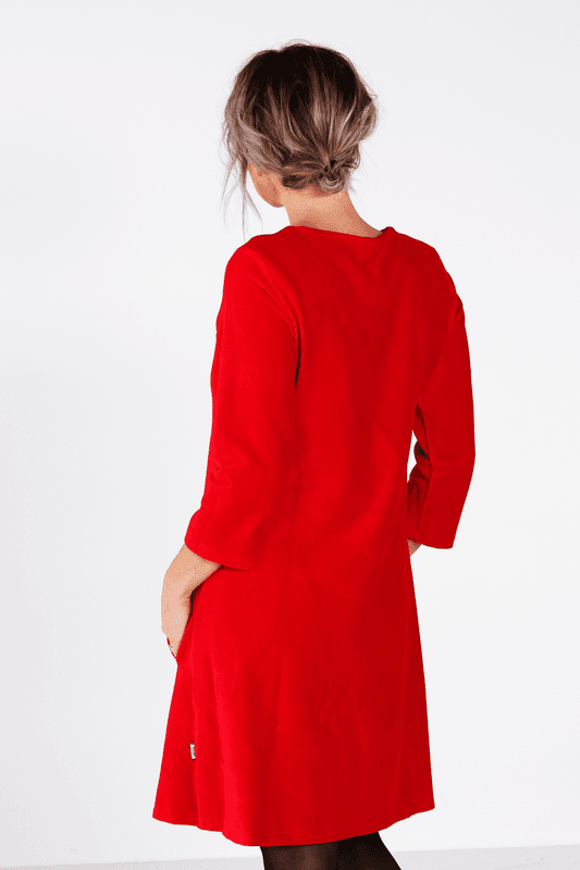 Margrete red babycord tunik